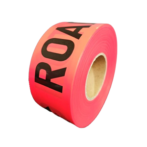 Rouleau de ruban d'avertissement de <span class=keywords><strong>police</strong></span> d'avertissement de marquage d'itinéraire de barricade jaune fluorescent de 75mm 600ft - Product Image 2