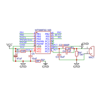 WT588F02A-16S SOP16 Chip perekaman suara DSP 16-bit 128Mbit Chip suara Flash dengan suara tetap bawaan