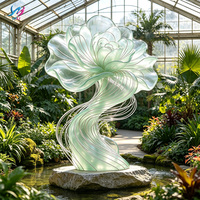 Escultura de Resina Transparente Gigante de Lujo con Flores, Decoración Duradera para Hoteles, Bodas, Escenarios, Ceremonias de Compromiso, Instalación Artística