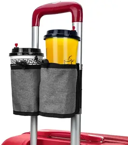 Gelory 공장 맞춤형 수하물 여행 음료 가방 컵 홀더가 모든 여행 가방 핸들 무료 핸드 음료 음료 캐디에 적합