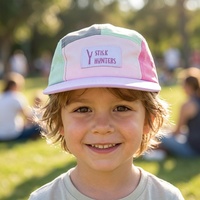 Casquette de camping 5 panneaux unie, non structurée, respirante, anti-UV pour enfants, garçons et filles, idéale pour les voyages et activités de plein air
