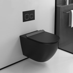 HUIKLER MB-059-1 Inodoro de cerámica moderno de una pieza suspendido en la pared, económico de fábrica, con tanque oculto, salida de drenaje tipo P y descarga por gravedad - Product Image 2