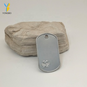 Medagliette per Cani in Acciaio Inossidabile Incise, Targhetta di Allerta Medica con Simbolo Stella della Vita, Ciondolo Militare - Product Image 1