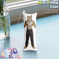 Petit oreiller en peluche mignon de style anime, mini porte-clés en peluche personnalisé, porte-clés en peluche pour cadeaux
