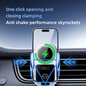 Chargeur sans fil à fonction de refroidissement à charge rapide 15W, détection infrarouge, support de ventilation pour automobile, alliage d'aluminium transparent - Product Image 4