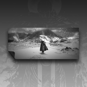 Tapis de bureau <span class=keywords><strong>gaming</strong></span> anime Berserk Guts sur mesure, grande taille, pour clavier et souris, base antidérapante en caoutchouc, design noir et rouge - Product Image 3