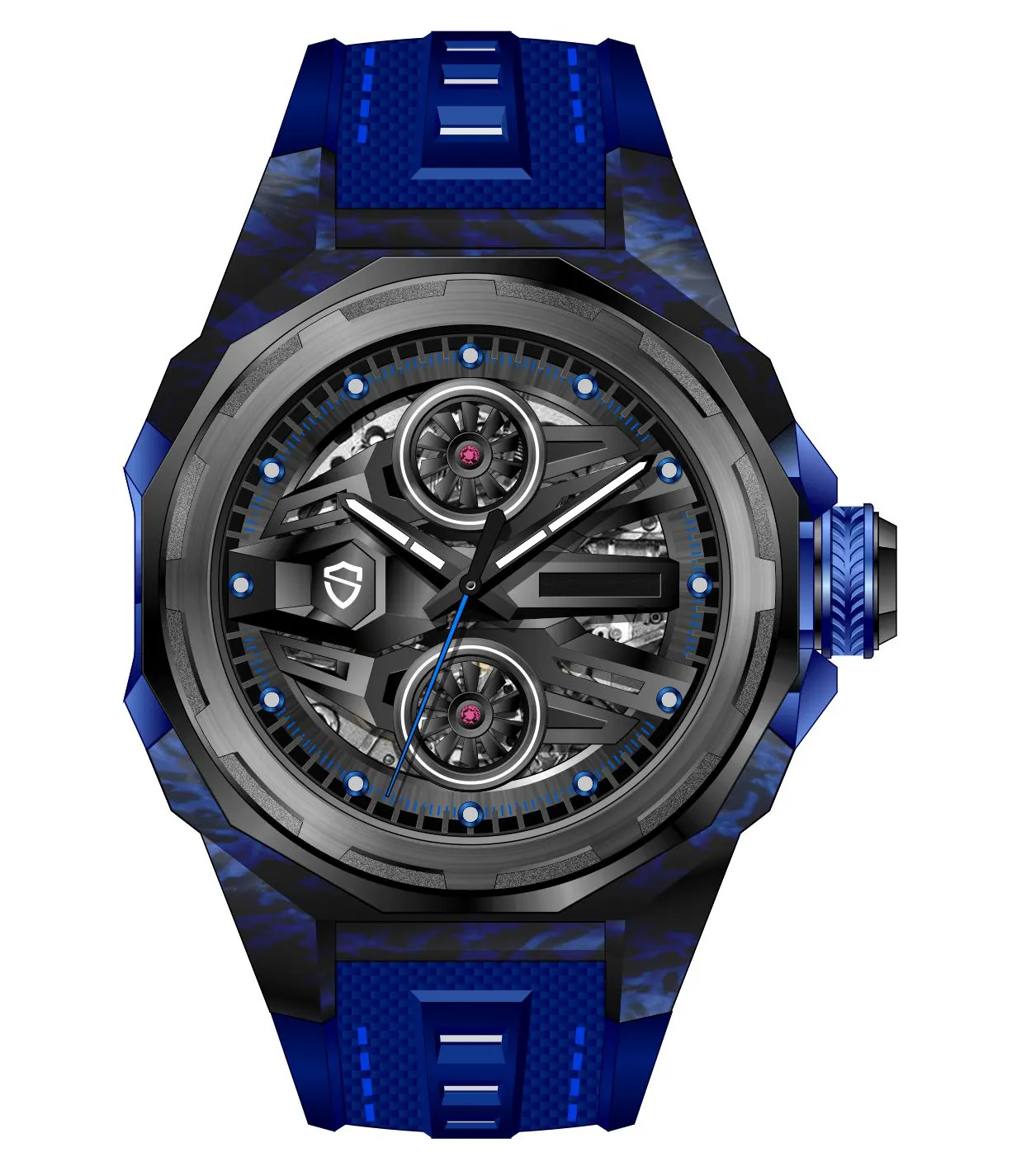 Black carbon fiber OEM Japan 8215 automatic luxury reloj 316L stainless steel luxury custom mechanical watch for men movt uhr