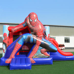 Casa <span class=keywords><strong>de</strong></span> rebote inflable <span class=keywords><strong>de</strong></span> PVC comercial <span class=keywords><strong>Spiderman</strong></span> Moonwalk Jumping Castle con tobogán incluye soplador-Gorila al aire libre para la venta - Product Image 4