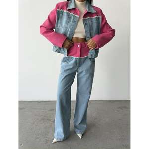 Conjunto de Chaqueta y Pantalones de Mezclilla Fucsia para Mujer - Product Image 6