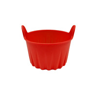 Heißluftfritteuse Backform Silikon Verdickte Backschale Eierbackform Doppelgriff-Muffinförmchen Runde Kuchenform HB-0239