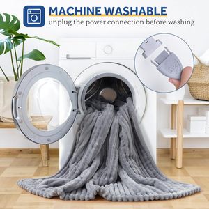 Cobertor elétrico de flanela com nervuras macias para Sherpa cobertor aquecido reversível com 10 configurações de calor - Product Image 4