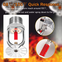 Tête d'arrosage d'incendie de 3/4 pouces Type de pendentif Réponse rapide de 155 degrés 68 ℃ Pulvérisation d'eau 68 ℃ Têtes d'arrosage d'incendie 3/4 NPT