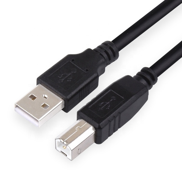 1M a Male to B Male USB 2.0 Printer Data Cable with Braid Shielding and PVC Jacket