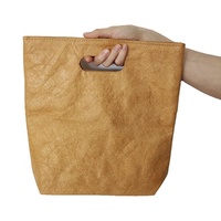 Recyceln Sie untearable Durable Water proof Eco-Friendly Punched Tote Tyvek Dupont Kraft papier Einkaufstasche mit Polyester futter