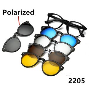 DLC2208 PC Lunettes de soleil polarisées Miroir Lunettes de vision nocturne 5 en 1 Clip magnétique sur lunettes de soleil pour hommes Clip En Gafas De Sol - Product Image 3