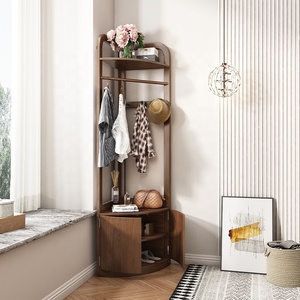 Portable Modern Bedroom Furniture Storage <strong>Corner</strong> Clothes Hook Mini Wood <strong>Coat</strong> Rack <strong>Stand</strong> - Product Image 1