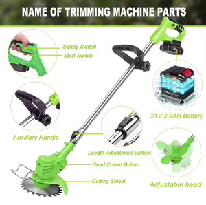 Decespugliatore Elettrico Senza Fili, Tagliaerba a <span class=keywords><strong>Batteria</strong></span> Leggero, Rifinitore per Bordi Prato/Tosaerba - Product Image 5