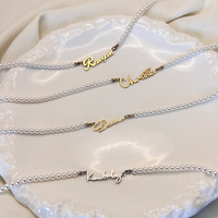 Collier personnalisé avec nom en acier inoxydable EManco, micro-incrusté de zircon, collier avec nom personnalisé, dropshipping