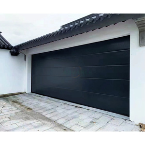 Americana moderna 16x8 <span class=keywords><strong>doppia</strong></span> aletta in metallo sezionale porta del Garage isolata 16x8 in acciaio nero basculante porta scorrevole verticale - Product Image 6