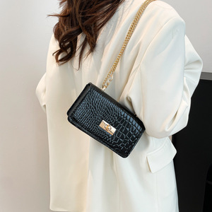 Sac Brahman rétro européen américain simple épaule multicolore motif Crocodile fermeture éclair Polyester pour l'été Vintage sac à main - Product Image 6