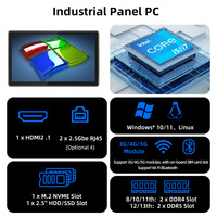 Panel HMI Industrial de 21.5 Pulgadas, RS485/RS232, Todo en Uno, IP65, Monitor de Pantalla Táctil, Computadora con Sistema Operativo Win10/11/Linux