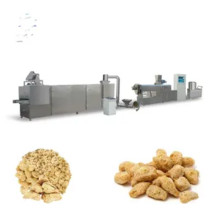 Máquina totalmente automática de processamento de alimentos, máquinas industriais para fazer pepitas de soja, extrusão de pedaços de soja, barra de proteína