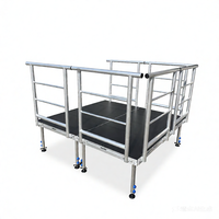 Scène événementielle modulaire portable en aluminium certifiée TUV, 4x8', roues, capacité de charge 750 kg/m², installation rapide, pieds réglables 1