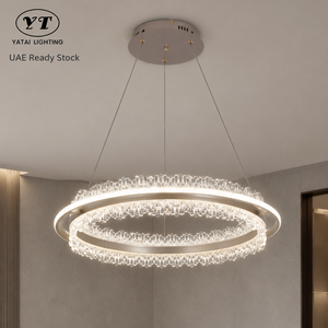 Lustre moderne en fer avec anneau, télécommande à intensité variable, LED tricolore pour salle à manger, salon, villa, hôtel, éclairage intérieur - Product Image 1