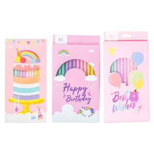 Spiral Slim Pencil-Shaped Birthday Candles Macaron Colors <b>Paraffin</b> Cake Decoration For Birthdays - Product Image 5
