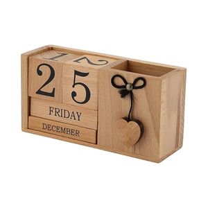 प्रीमियम गुणवत्ता लकड़ी स्थायी कैलेंडर दैनिक कैलेंडर घर और कार्यालय डेस्क सहायक उपकरण - Product Image 3