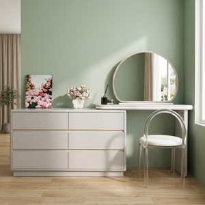 Modern Makeup <b>Vanity</b> <b>Table</b> <b>Mirror</b> Storage Desk for Bedroom Furniture - Product Image 4