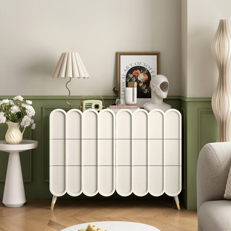 ตู้ลิ้นชัก 6 ชั้น สีขาวครีม ขนาด 1 เมตร พร้อมบริการติดตั้ง