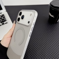 Coque de téléphone magnétique antichoc HMJ transparente à couleurs superposées avec fonction support pour iPhone 17/16 Pro Max en PC, amovible