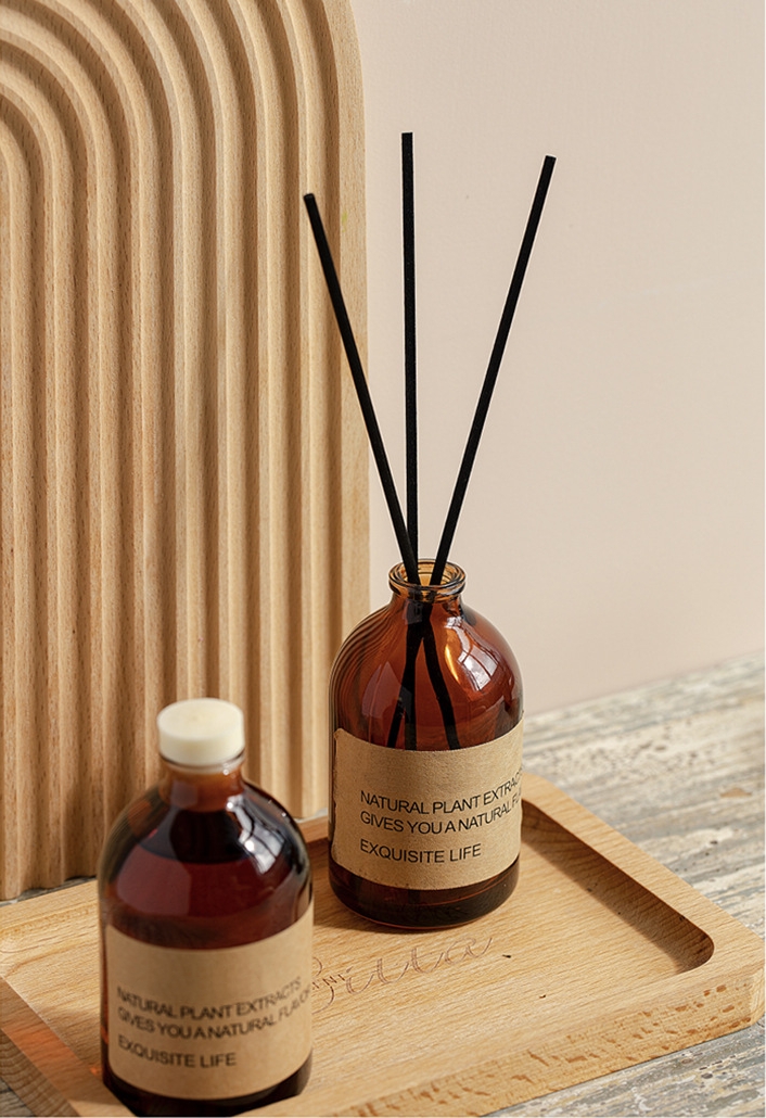 অ্যারোমাথেরাপি গ্লাস বোতল ব্রাউন পারফিউম 100 মিলি বিলাসবহুল রিড ডিফিউজার 4