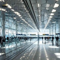 Panneaux plats décoratifs ignifuges et imperméables de qualité A2, 20 mm, en aluminium alvéolaire pour plafonds d'aéroports, gares et hôtels, directement de l'usine