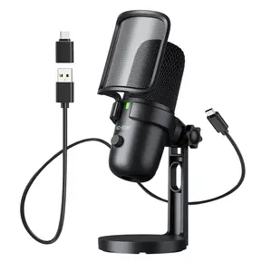 2023 sıcak satış bilgisayar mikrofon profesyonel stüdyo kondenser ses kayıt mikrofonu Metal en iyi kablosuz mikrofon