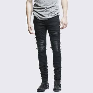 جينز رجالي مخصص ، ثقوب ممزقة ، نحيف ، جينز أزرق رخيص ، ملابس شارع للرجال ، جينز دينيم لراكبي الدراجات للرجال - Product Image 5