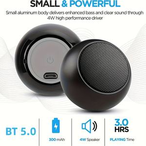 SIHAGE M3 Mini Kablosuz BT V5.0 Taşınabilir Dış Mekan Çelik Tabanca Metal Subwoofer Hoparlör Dahili Mikrofon 5-10W Çıkış Gücü 3 Saat Çalma Süresi - Product Image 3
