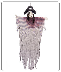 Décoration suspendue de fantôme pirate à un œil brillant pour Halloween, effrayant et effrayant pour les fêtes à thème dans les maisons. - Product Image 1