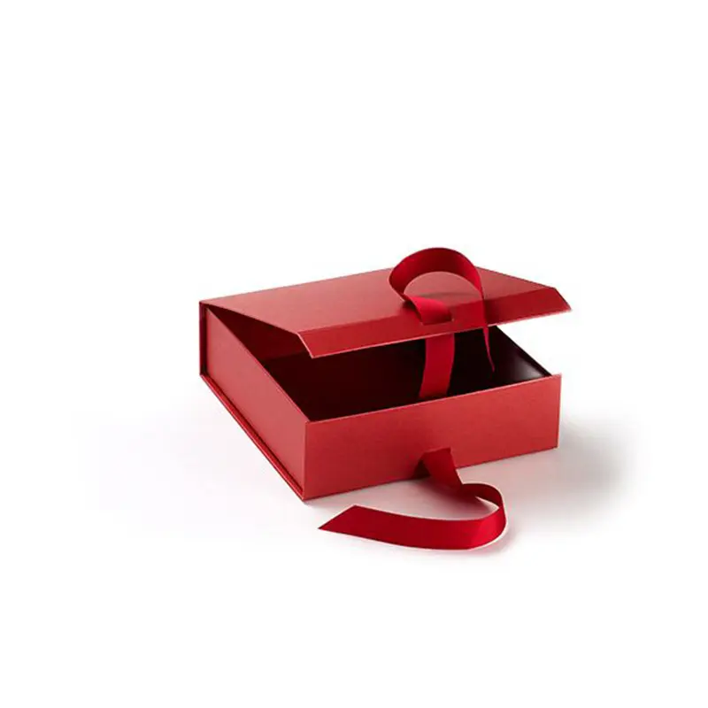 Digital printing colored gift box festival decorative ribbon bow promotional recyclable magnetic wine paper box