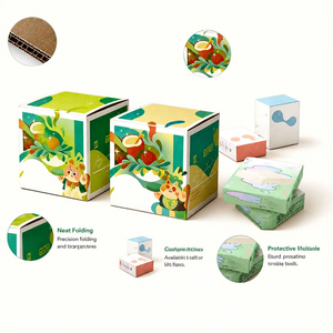 Caja de Embalaje Corrugada con Diseño Ilustrado Personalizado FX Premium, Tema Orgánico, Cartón para Exhibición de Marca Artesanal - Product Image 2