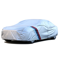 Housse de voiture imperméable de qualité supérieure en PEVA avec doublure en coton, résistante aux rayures, avec sangle coupe-vent pour usage universel