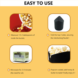 Bandeja plegable reutilizable de silicona de grado alimentario con tapa para hacer palomitas de cine, apta para microondas y lav - Product Image 5