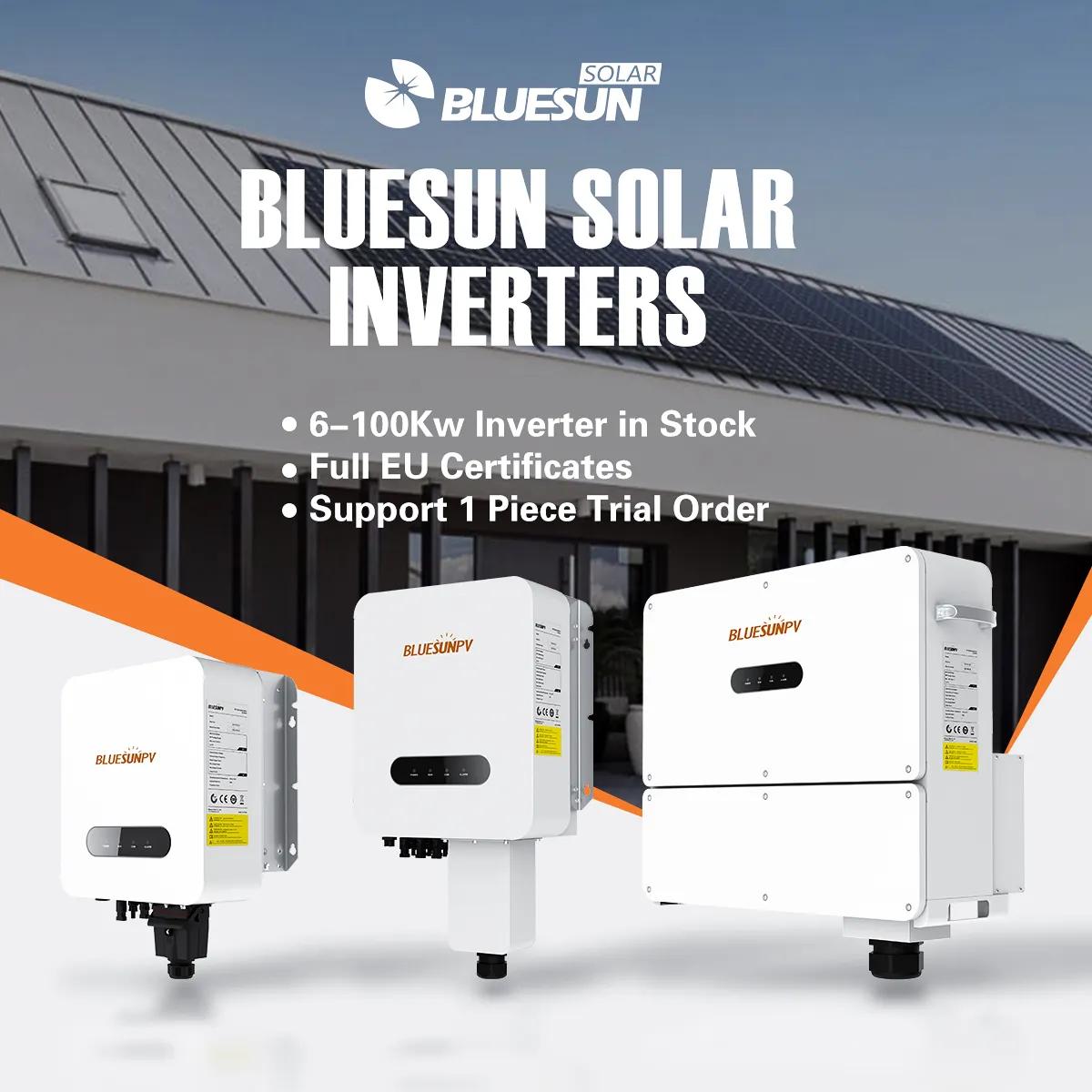 BLUESUN 5KW On Grid MPPT Solar Inverter MPPT Power 3KW 5KW 10KW Grid Tie Solar Power Inverters With TUV Certificate
