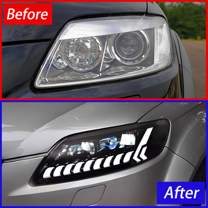 <span class=keywords><strong>Audi</strong></span> <span class=keywords><strong>Q7</strong></span> 2006-2015 Lámparas delanteras de coche LED Montaje de faros automáticos Lente transparente Proyector de parpadeo dinámico Nueva herramienta Actualización de accesorios - Product Image 2