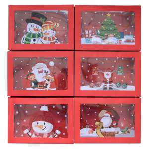 Điều trị hộp cho bánh rán <span class=keywords><strong>Cupcake</strong></span> Kẹo quà tặng cho kỳ nghỉ nướng hộp giấy giáng sinh màu đỏ Cookie hộp - Product Image 3