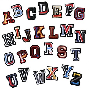 Duoku 26 Lettere Inglesi Ricamate <span class=keywords><strong>Tridimensionali</strong></span> in Filo di Poliestere, Distintivo per Cappello, Spilla da Petto Termoadesiva per Applicazione su Capi d'Abbigliamento - Product Image 1