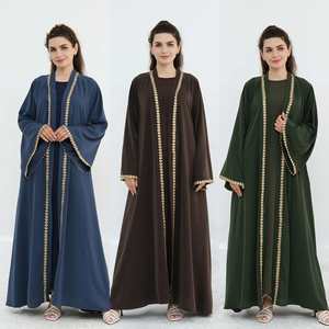 Abaya Muçulmana de Manga Longa com Bolso, Cardigã Solto para Oração, Vestuário Islâmico Elegante para Mulheres, Robe Longo de Dubai e Arábia Saudita - Product Image 1