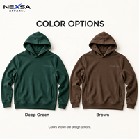 Sweat-shirts et sweats à capuche décontractés pour hommes, vert forêt, personnalisables en gros, marque privée, logo tonal sur la poitrine, poche latérale, en coton