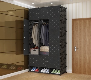 Lemari Pakaian Lipat Plastik 15 Pintu dengan Desain Modern dan Lemari Sepatu untuk Penyimpanan Pakaian di Kamar Tidur - Product Image 3